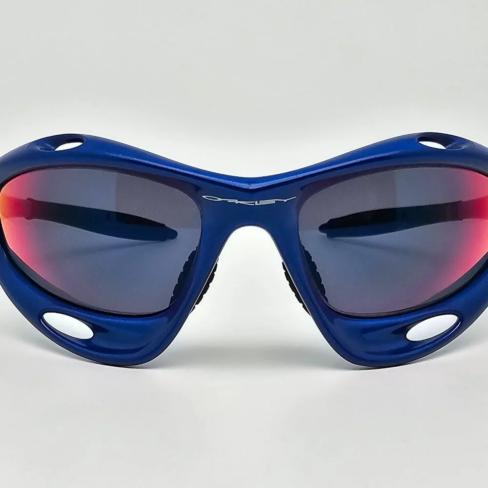 *SOLD* Oakley 04-600 Racing Jacket Gen 2 New Blue Frame +Red Iridium Sunglasses - Picture 2 of 14